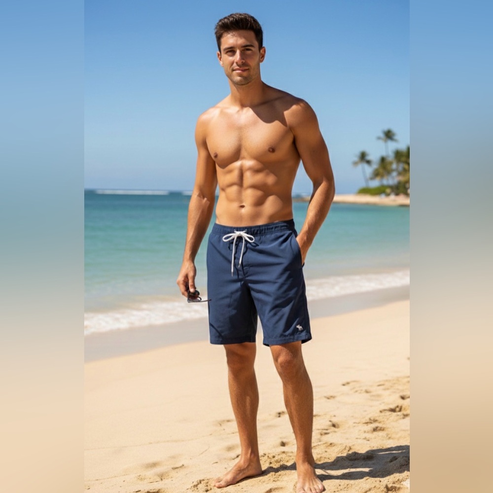 Abercrombie & Fitch Dark Blue Swim Board Shorts